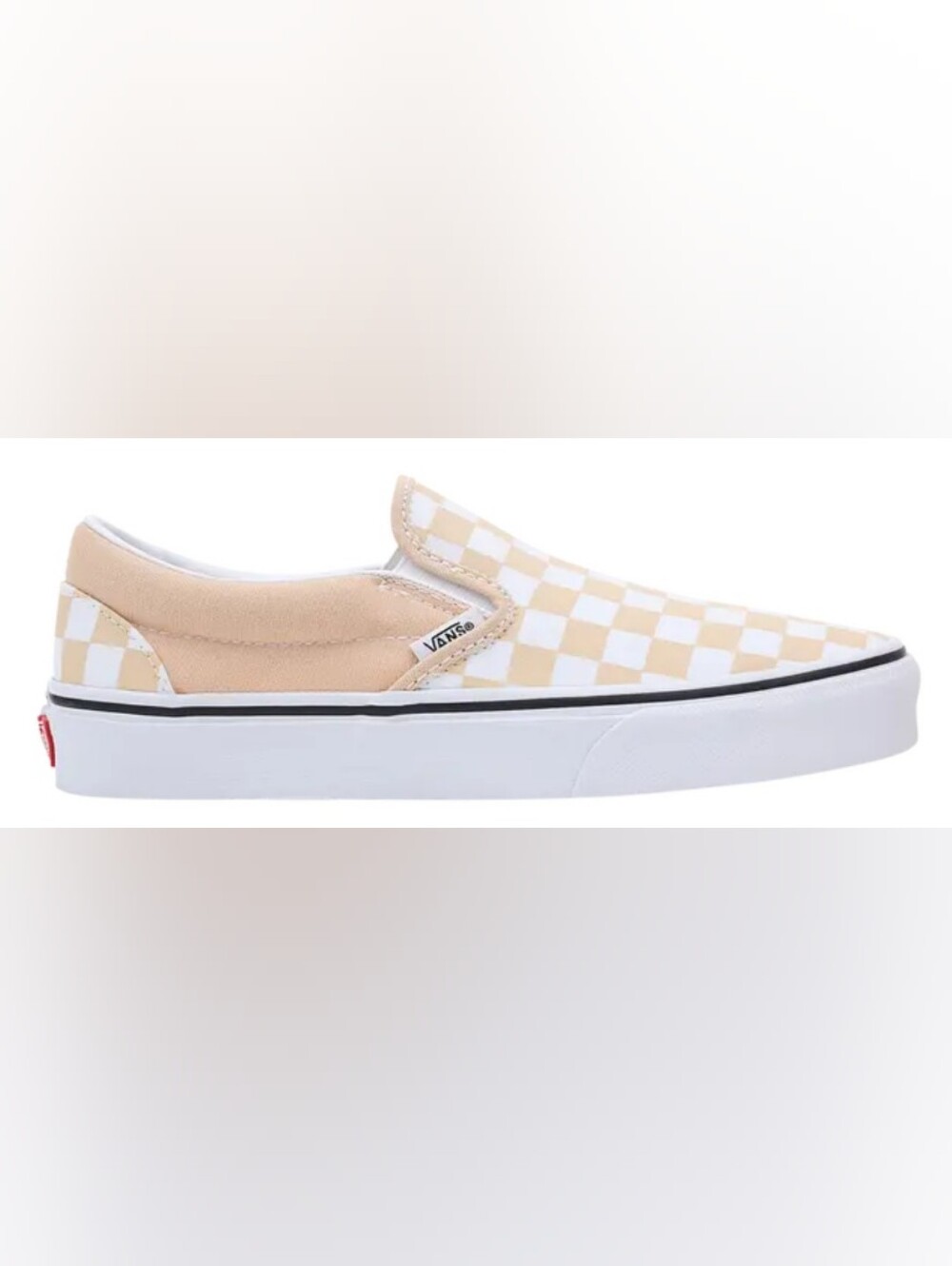Vans Classic Slip-On  Checkerboard  'Honey Peach' Sneakers Size W10 New - Picture 2 of 9